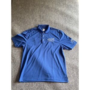 Sport-Tek Mens Acrylic Tank MFG Polo Shirt L Royal Blue Tanked TV Show Graphic